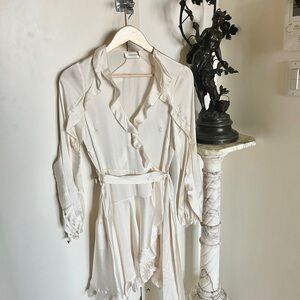 Sold! Zimmermann Pearl White Silk Wrap dress size 1